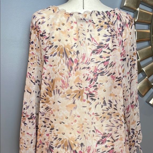 Old Navy Multicolored Off the Shoulder Flutter Sleeve Blouse size XXL Tall - Picture 4 of 9